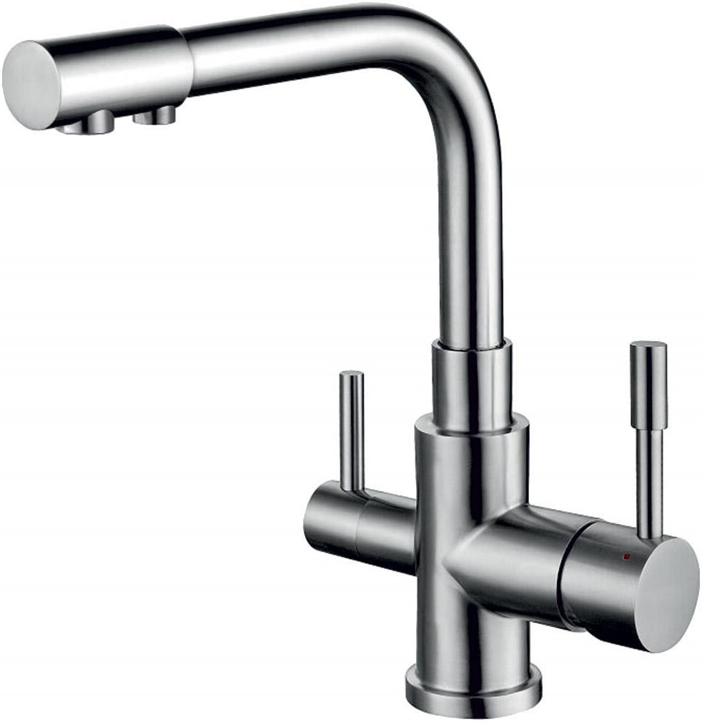 Смеситель ZorG Inox Aer SZR-1339 M для кухонной мойки, сталь