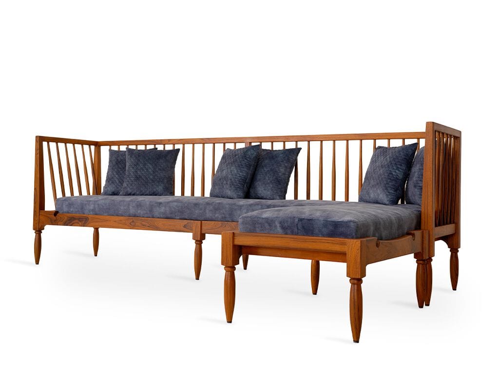 Угловая скамейка из тикового дерева со спинкой Alankaram ISTE ARCH-00054043 - Вид №4