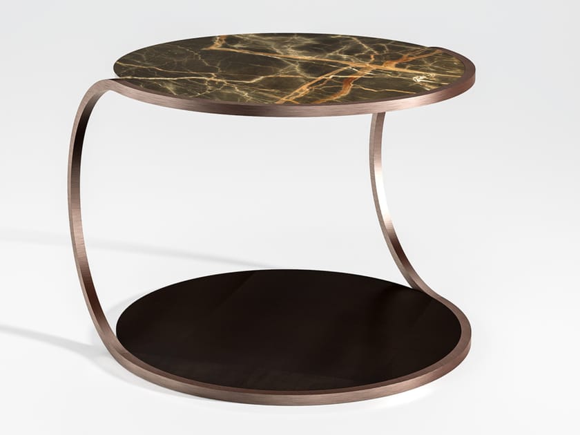 Низкий столик из мрамора и дерева CPRN HOMOOD Blue Moon ARCH-00051188