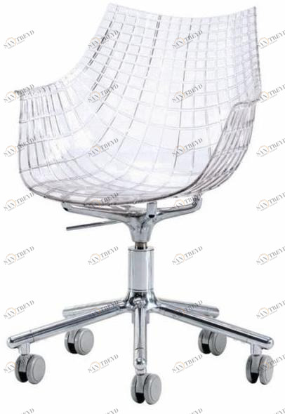 Driade Вращающееся кресло из поликарбоната на 5 спиц с колесами Meridiana sun-id-1452881