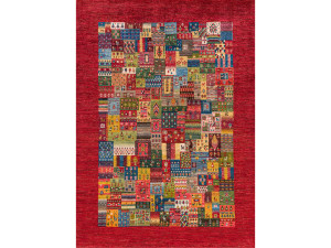 Шерстяной прямоугольный клетчатый ковер