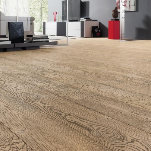 Паркетная доска Haro 4000 Series Top connect Табако Серый 530795 Дуб Натур с брашью (Текстурированная) 2200х180 мм 1000900644 - Вид №1