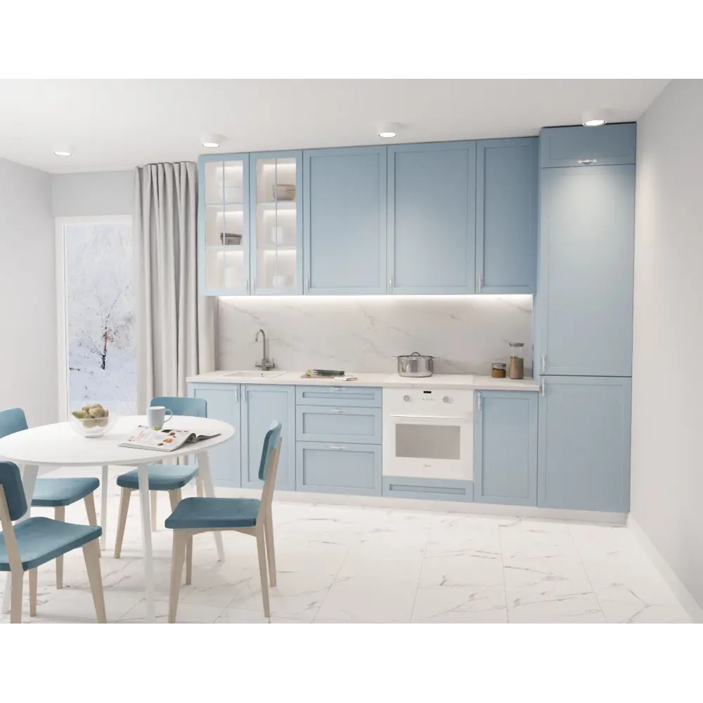 Фасад для кухонного ящика Ньюпорт 39.7×38.1 см синий матовый DELINIA ID 89340731 STLM-1567907 - Вид №1