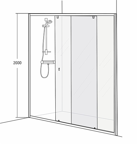 4981036135 Раздвижная дверь IDO Showerama 8-1, Матовый профиль / матовое стекло, 1350 мм  - Вид №3
