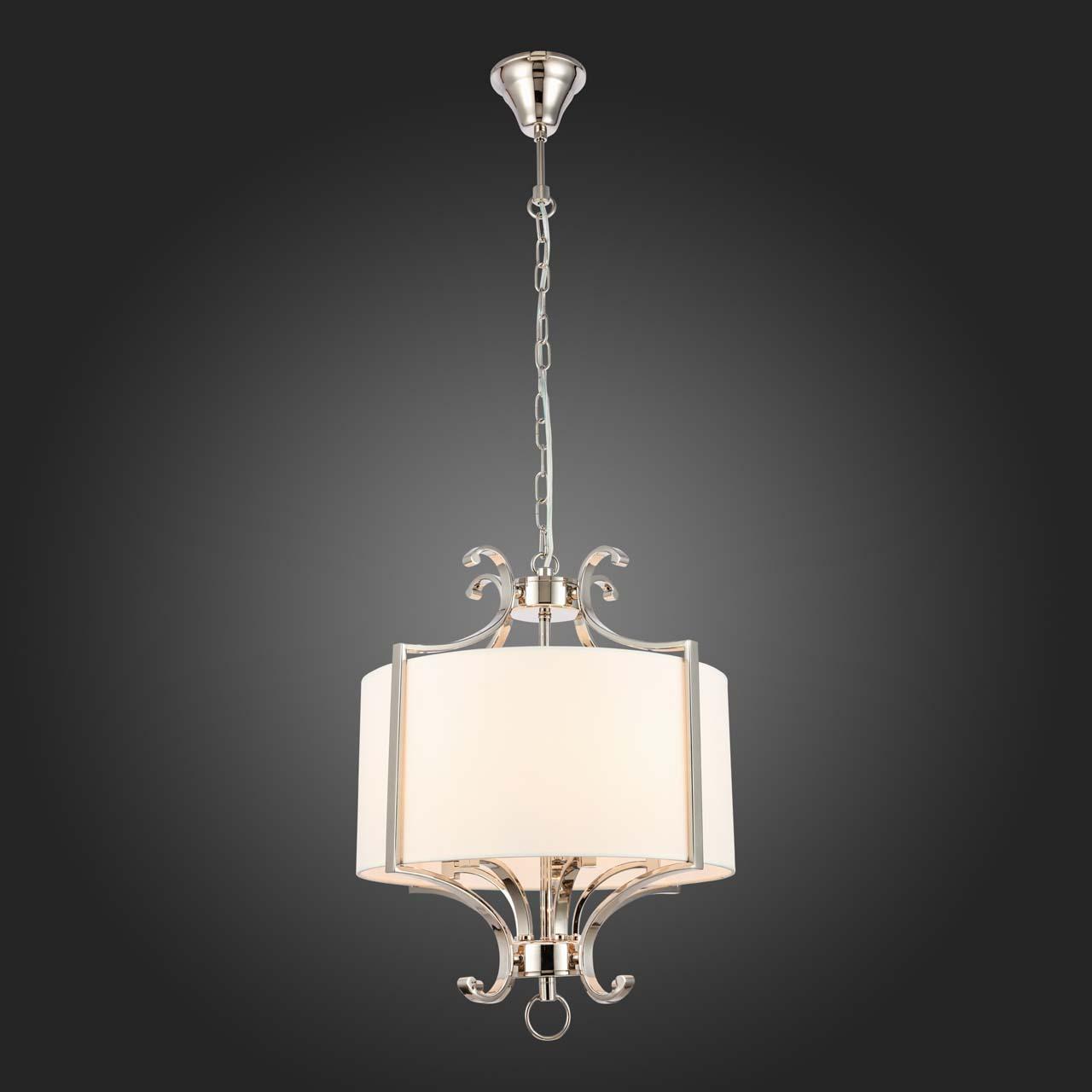 Подвесной светильник с абажуром белый Diolla SL1754.103.05 ST LUCE ДИЗАЙНЕРСКИЕ, DIOLLA 00-3890267 Белый;никель  - Вид №3