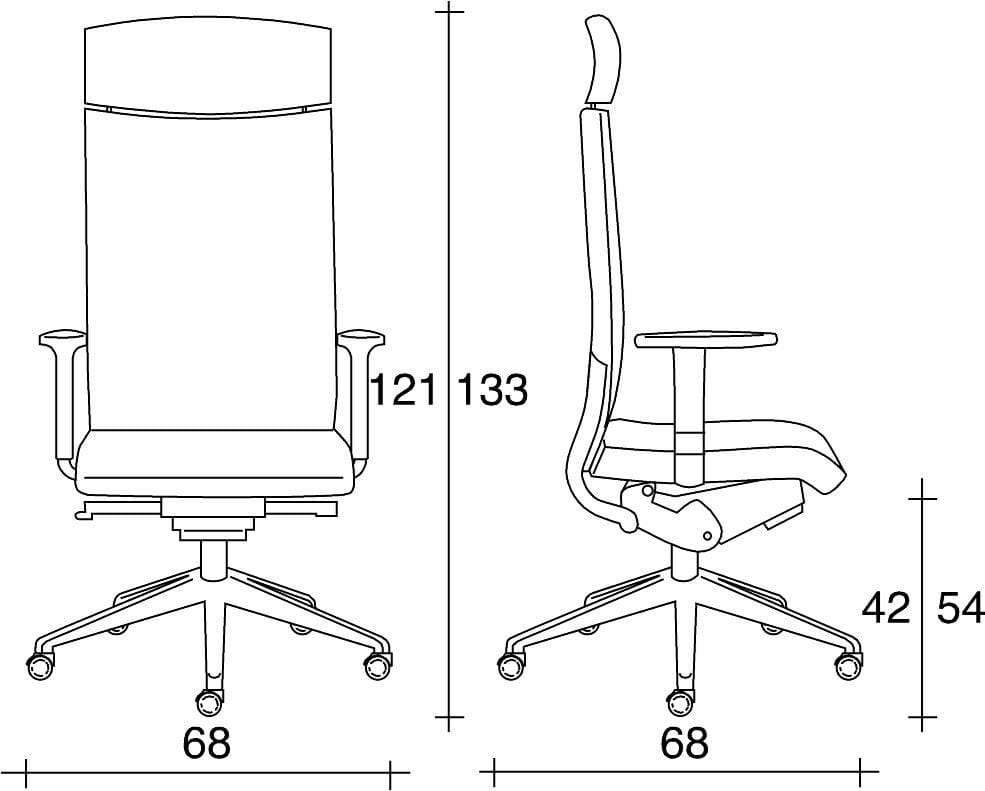 5-спицевое кожаное офисное кресло с подголовником TALIN Avia ARCH-00132075 - Вид №2