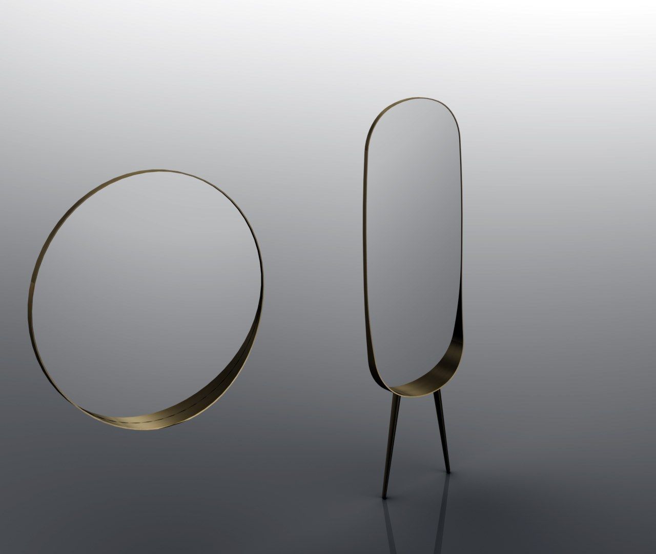 Овальное напольное зеркало в рамке EmmeBi ANJA ARCH-00078290 - Вид №4