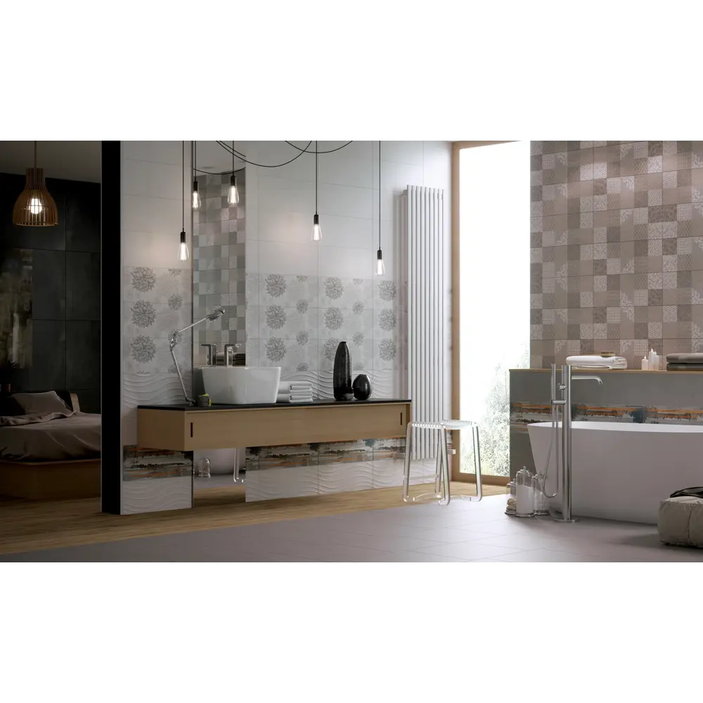 Плитка настенная Osaka Wave 20x50 см 1.3 м² цвет серый 82497525 STLM-2080010 Golden Tile - Вид №5