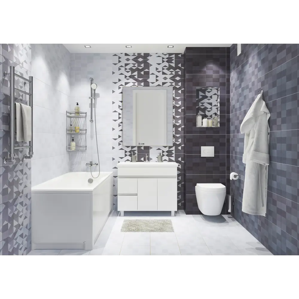 Плитка настенная «Пантон» 7С 60x30 см 1.98 м² цвет светло-серый 82383395 STLM-2129782 Santreyd  - Вид №3