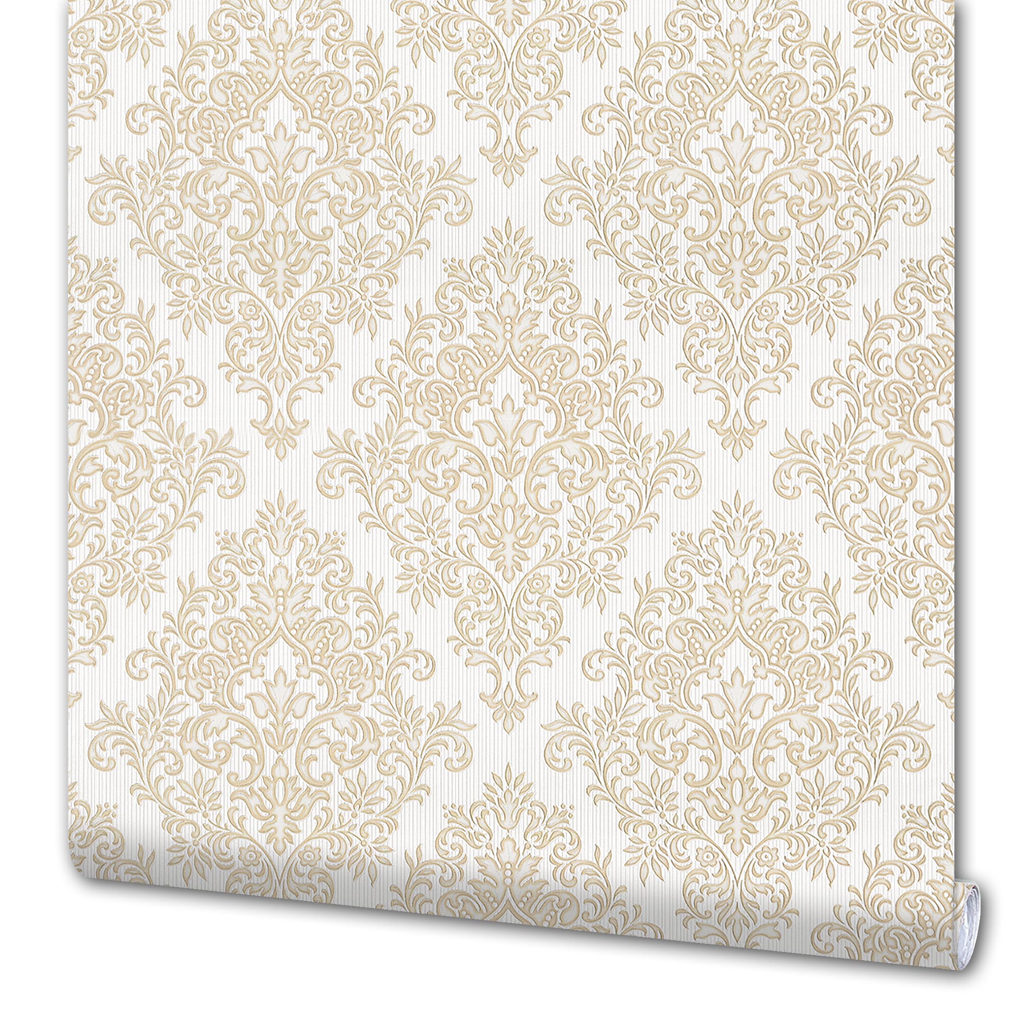 82105556 Обои флизелиновые бежевые 1.06 м 1027-61 Дамаск Santreyd 