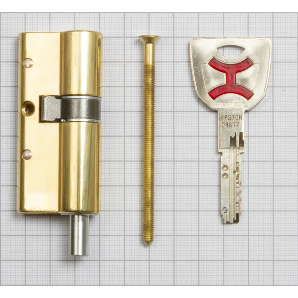 Цилиндр Cisa AP4S 0P3S2-13.66, 30x10x30 мм, ключ/шток, цвет латунь, без вертушки STLM-2134529 - Вид №2