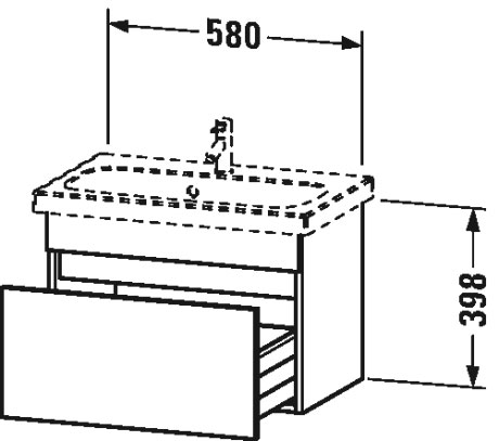 DS637904949 Тумбочка подвесная компакт DuraStyle #DS6379 580 x 368 мм Графит матовый, декор Duravit - Вид №2
