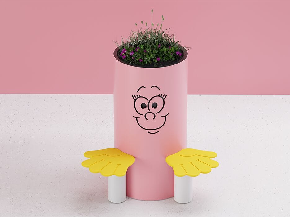 Плантатор с сиденьями для детей из оцинкованной стали DIMCAR CETTA LA FELICETTA ARCH-00130666