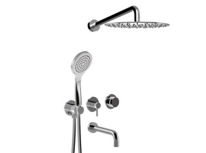 Настенный смеситель для ванны с ручным душем
