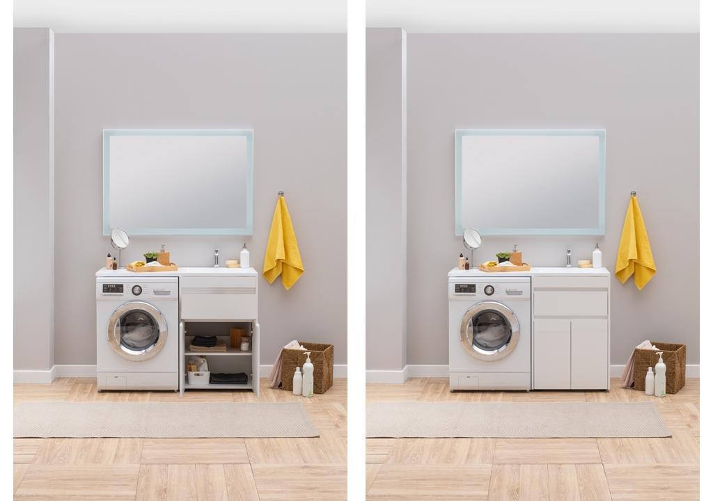 Тумба с раковиной Aquanet Токио 120 R белый (напольная, 1 ящик, 2 дверцы) 0023774500235500 - Вид №15