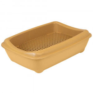 ПР0058896 Туалет для кошек с рамкой-сеткой, глубокий (под наполнитель) 43х30х12см, бежевый ZooM