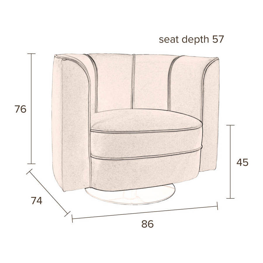 Кресло Flower черное крутящееся на одной ножке Dutchbone 3100068 - Вид №8