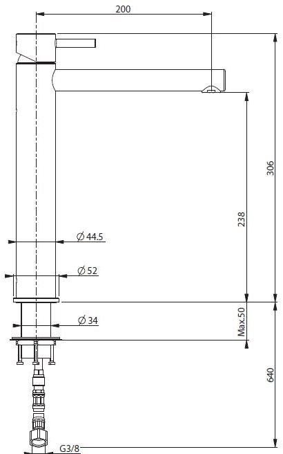 Super Inox Смеситель для раковины, однорычажный, настольный, из нержавеющей стали Dmb 0031167x - Вид №2