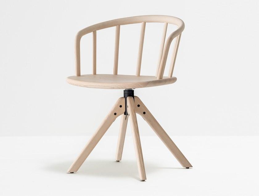 Pedrali Вращающийся стул на козелке из ясеня Nym 2845 - Вид №1