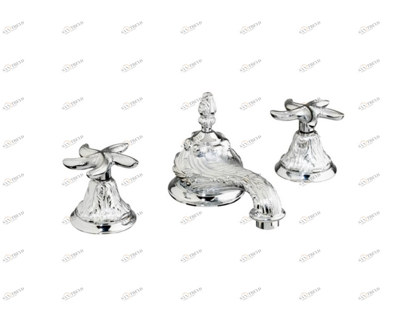 230701.B040.50 Раковина с тремя отверстиями и сливом click-clack Яркий хром Mestre Versailles