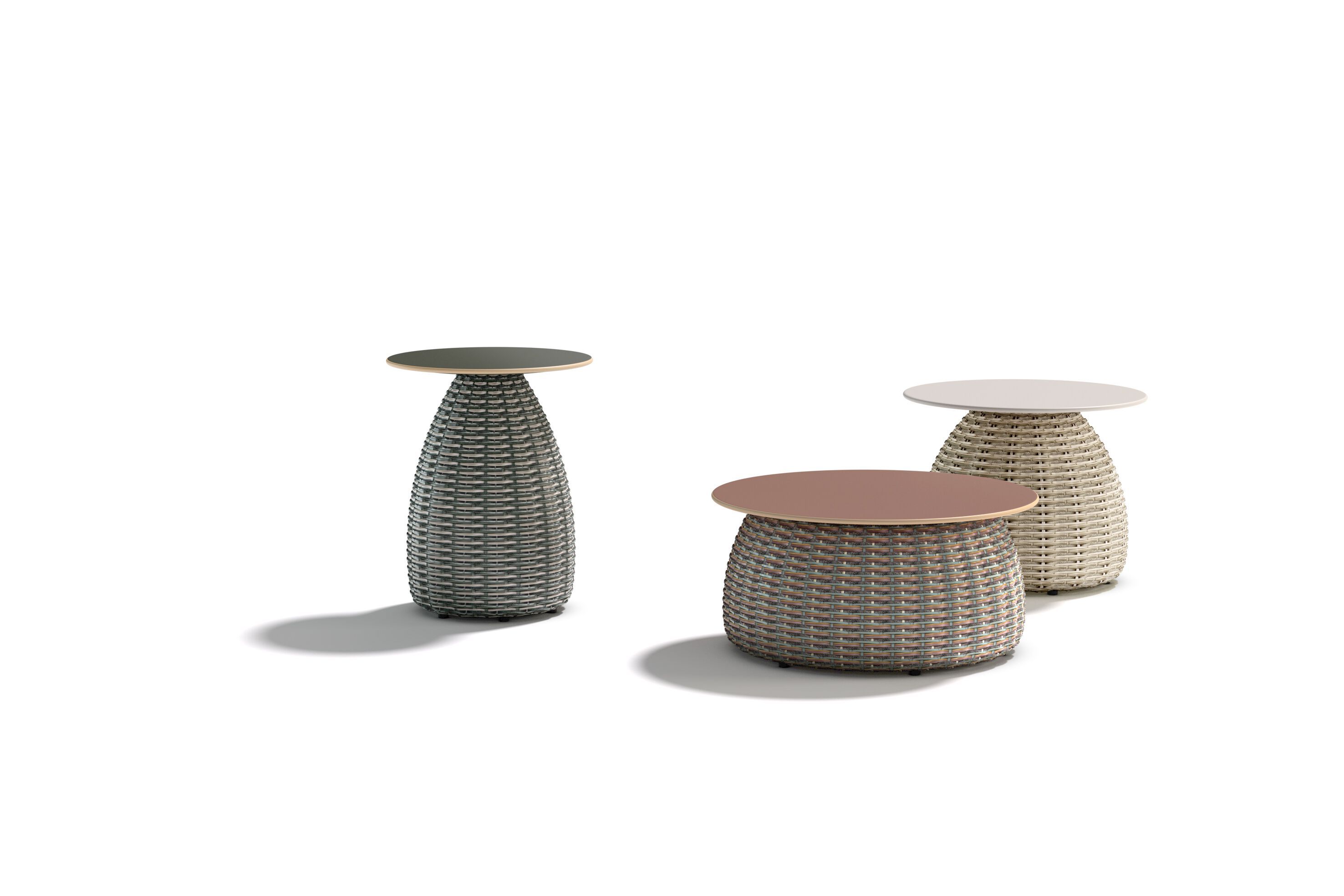 Круглый садовый журнальный столик с керамической столешницей DEDON белые грибы ARCH-00132203 - Вид №5