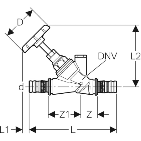 603.032.00.1 Запорный вентиль Geberit Mepla угловой Geberit  - Вид №2