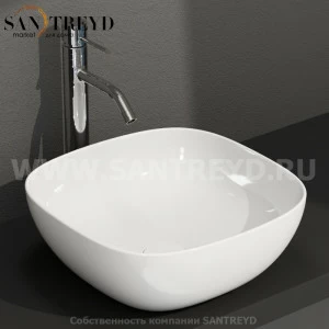 B6Q43BI Накладная раковина на столешницу  квадратная Ceramica Globo T-EDGE