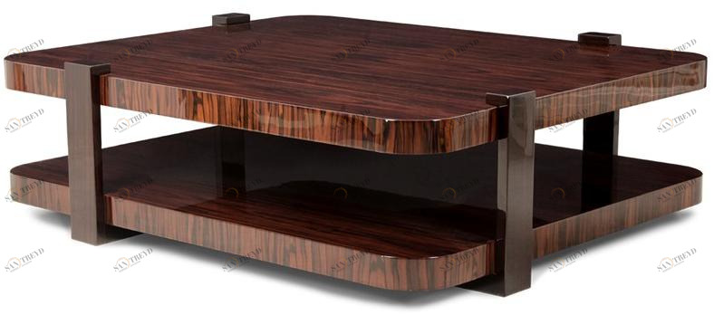 JOSÉ LEITE DE CASTRO Низкий прямоугольный журнальный столик из черного дерева  13012196 