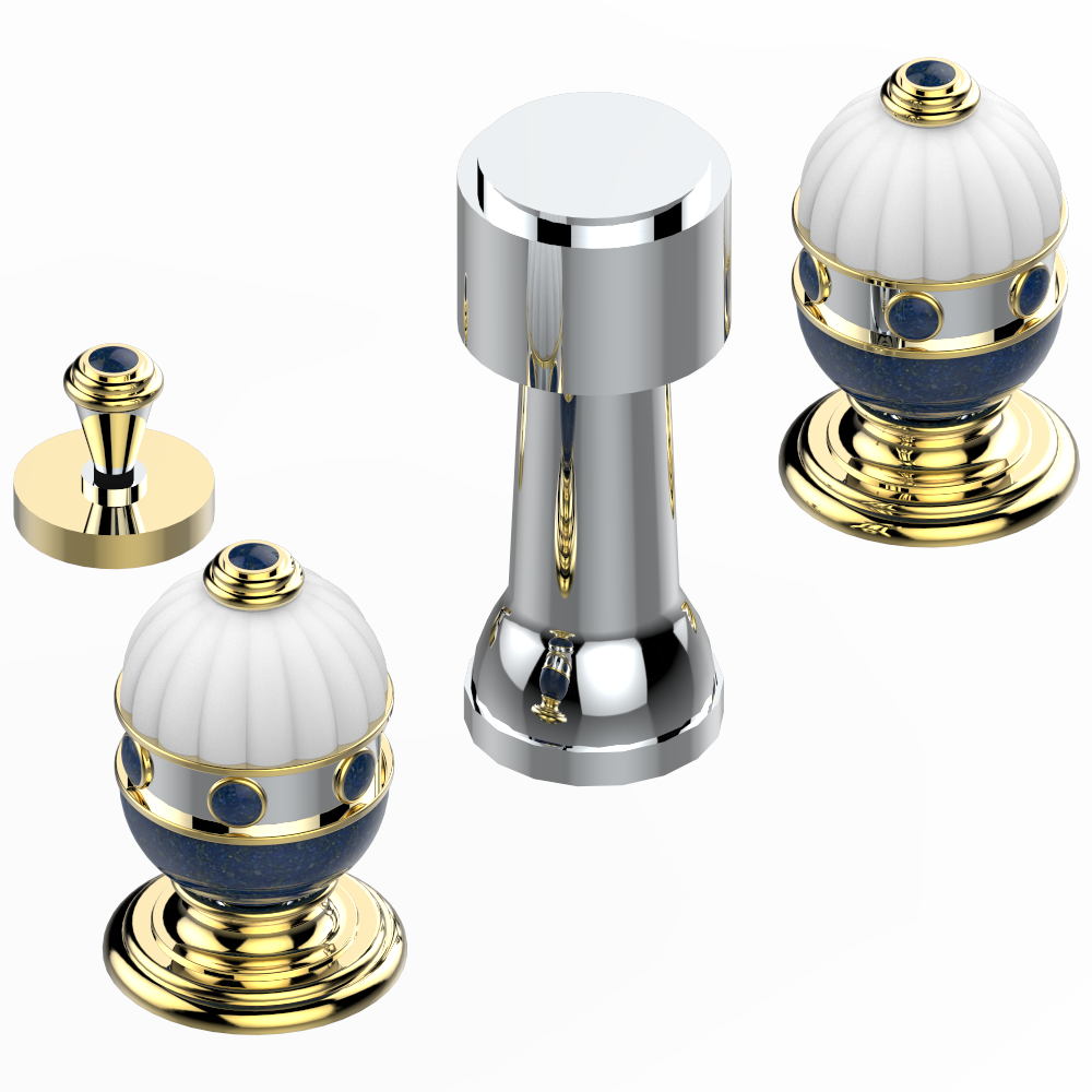 A1T-207KA Смеситель для биде KOHLER с вакуумным прерывателем Thg-paris Cheverny с лазуритом Хром/золото A1T 207KA CAT.A