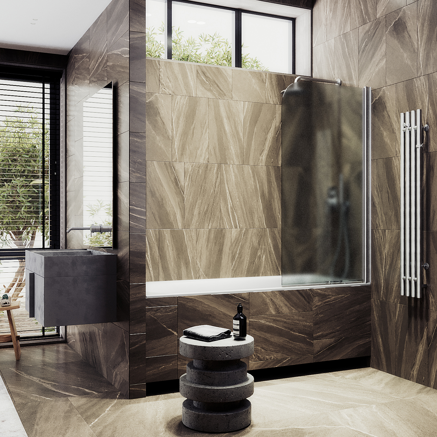 ST-610-5 Душевое ограждения на борт вынны Public Steel Россия 