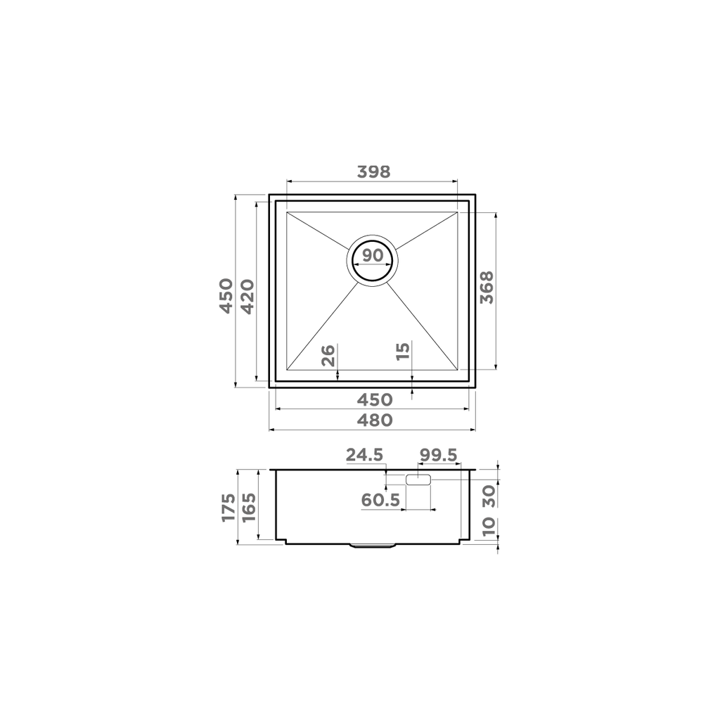 Кухонная мойка Kasen 48-26 INT GM OMOIKIRI 4997058 - Вид №5