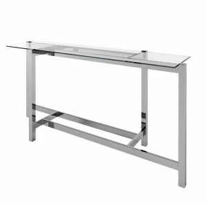 Консоль металлическая со стеклянной столешницей 76х160 см прозрачная Tommy DELIGHT COLLECTION  00-3883301 Прозрачный;хром