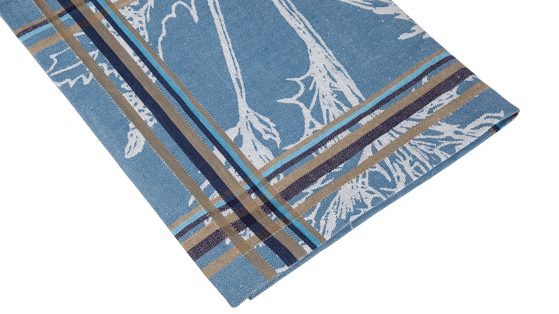 10621443 Яковлевский жаккард Скатерть прямоугольная Яковлевский Жаккард Старый Сад 150х250см синяя, полулен Ткань  - Вид №1