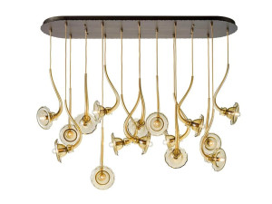 Подвесной светильник из дутого стекла