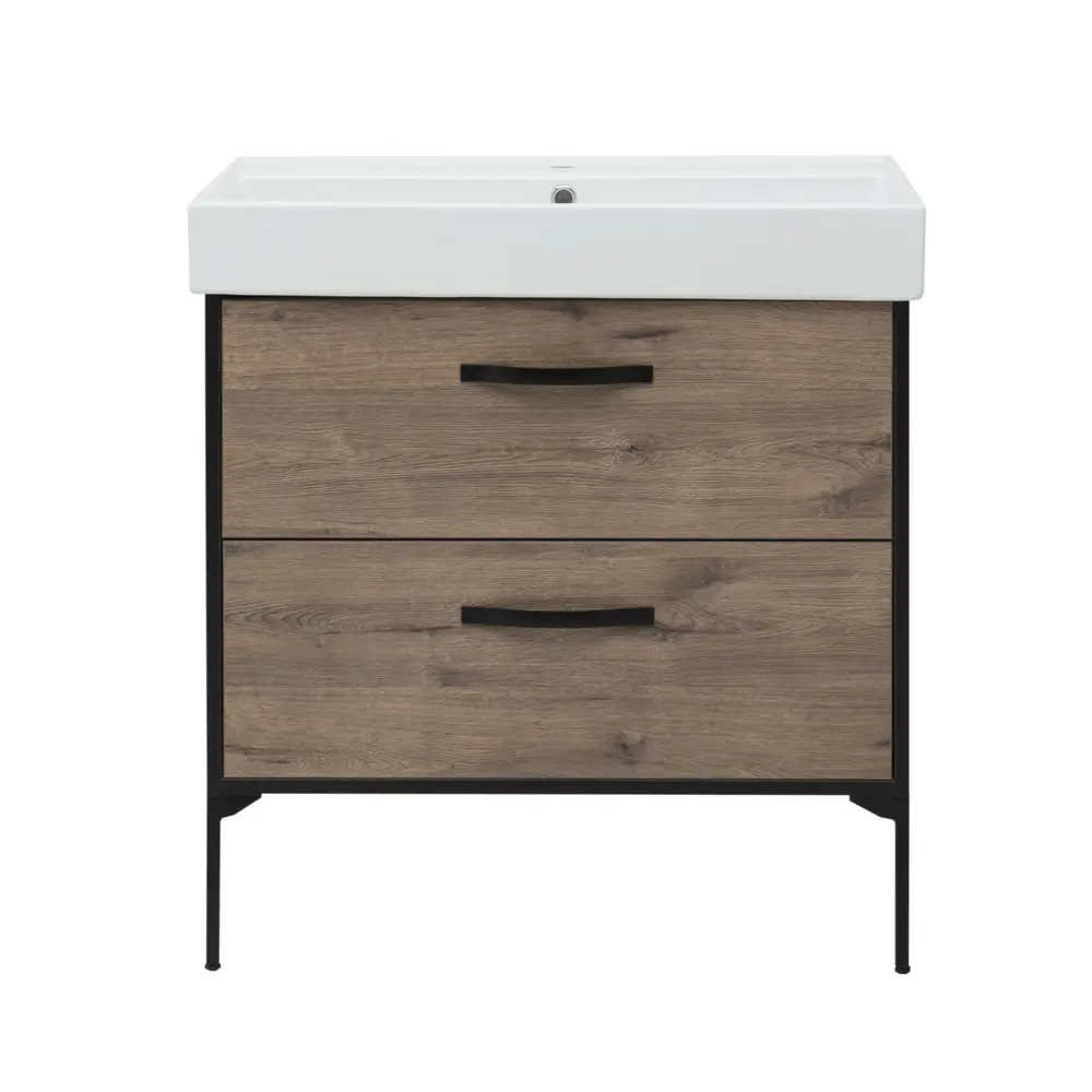 Aquanet Инди — подвесная тумба для раковины 100 см в стиле дуб веллингтон 84855250 STLM-0985899 - Вид №8