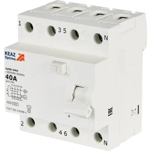 УЗО КЭАЗ 4-полюсное 40А с защитой от утечек тока 89341826