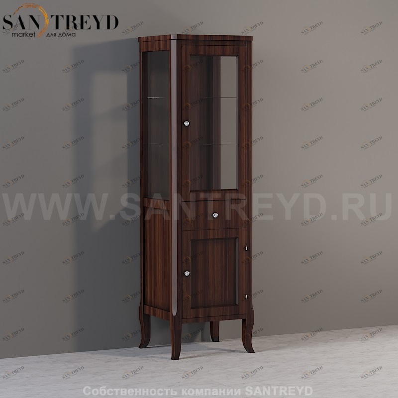 731540 Шкаф витрина, высота 160,5 см, ширина 46,5 см. Retro Kerasan