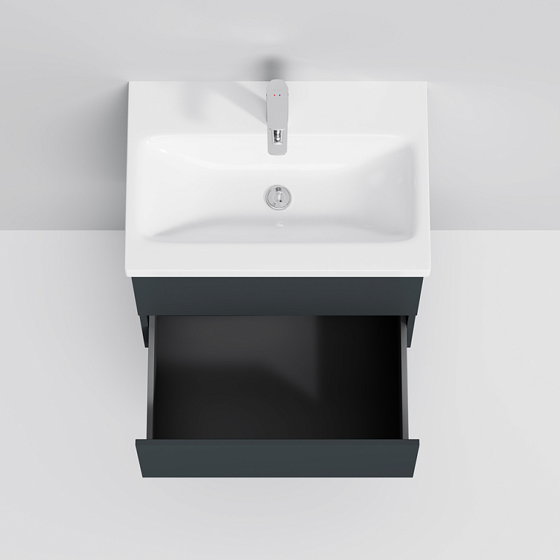 M90FHX06022GM База под раковину подвесная 60 см 2 ящика push-to-open графит матовый AM.PM Gem - Вид №3