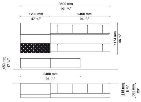 B&B Italia Модульная оборудованная стенка с подставкой под телевизор Pab sun-id-1512474 - Вид №39