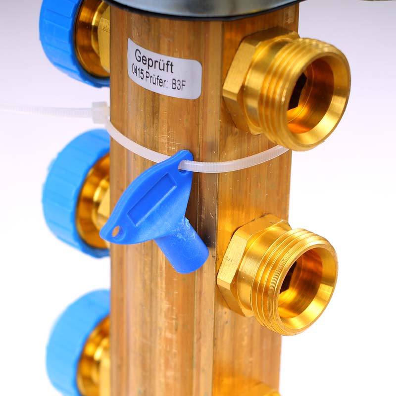 Коллекторная группа HKV с регулировочными и термостатическими вентилями WATTS Ind 1"x3/4"ЕК 9 выходов 10004186 - Вид №4