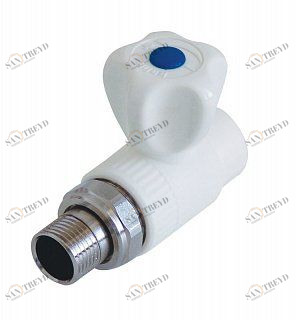 Кран шаровый KALDE D25х3/4" НР прямой с американкой белый 3242VLR250C00