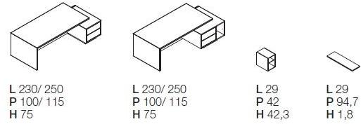 Las Mobili Прямоугольный стол с системой управления кабелями Elite sun-id-1485438 - Вид №8