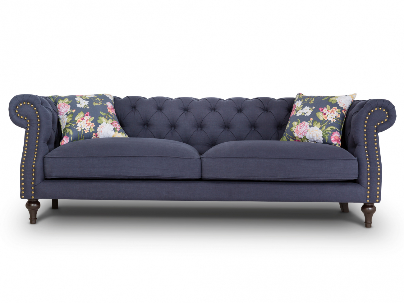 Диван прямой синий с капитоне Sanders KELLY LOUNGE ДИЗАЙНЕРСКИЕ 210977 Синий  - Вид №1