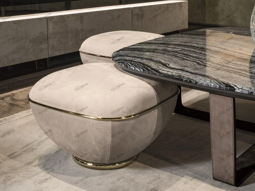 Longhi Квадратный кожаный пуф Loveluxe 2018 – illusion collection X 435