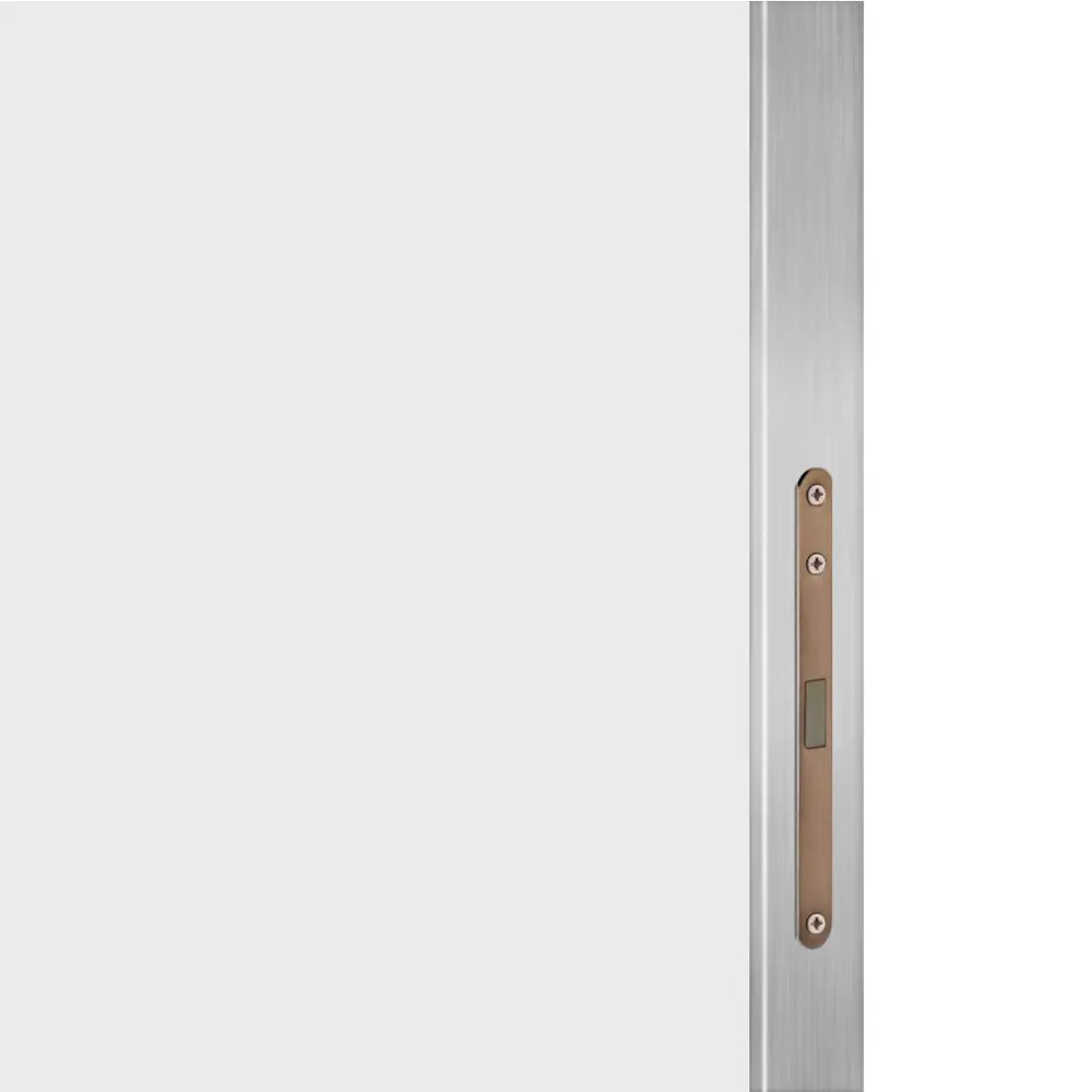 Дверь межкомнатная глухая Invisible 60x220 см цвет белый с замком алюминиевая кромка VELLDORIS STLM-2148425 - Вид №1