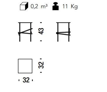 Стальной квадратный журнальный столик MOROSO Shanghai Tip ARCH-00125595 - Вид №5