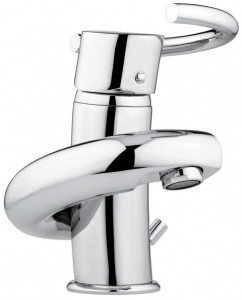 6603CR Смеситель Twist с донным клапаном для раковины, цвет хром