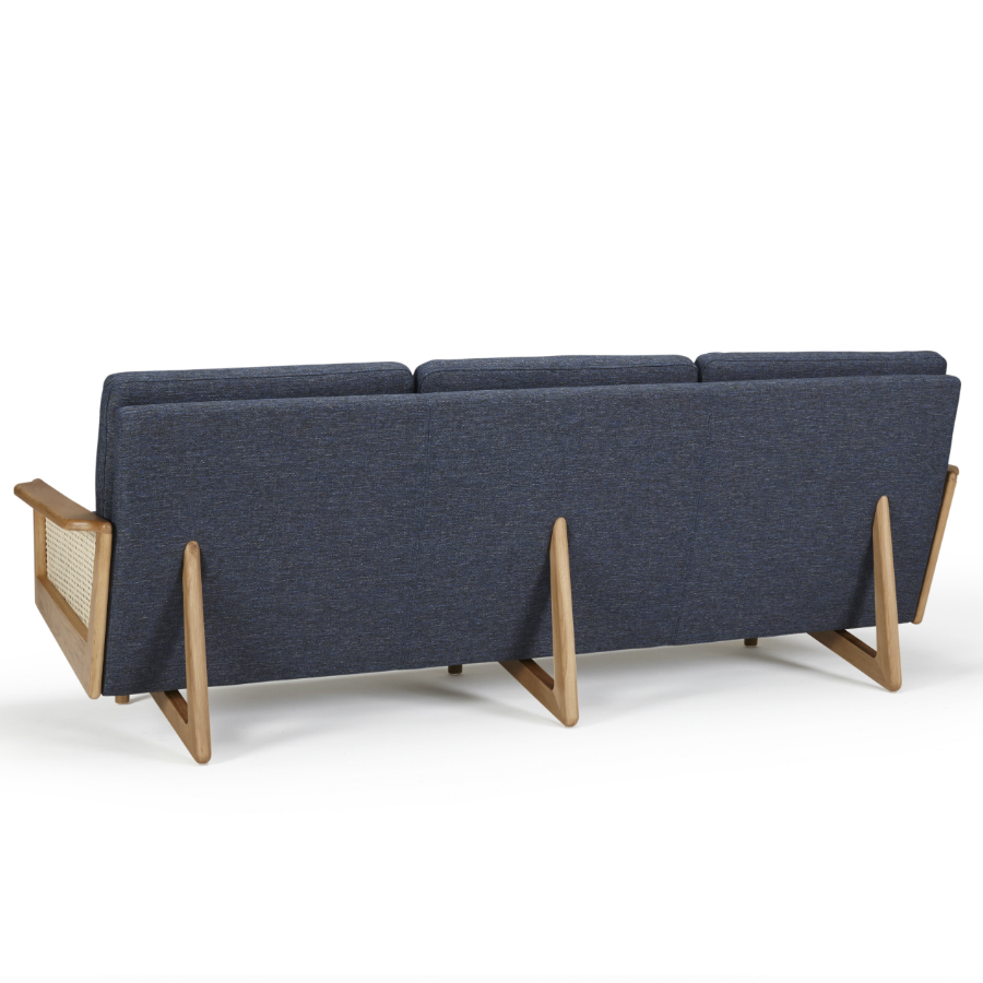 Диван трехместный Egsmark с деревянными подлокотниками, лакированный дуб, темно-голубой Kragelund 20203202246 - Вид №7