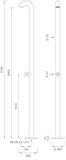 Ceadesign Летний душ из нержавеющей стали Bold - docce da esterni Bld 06 - Вид №2