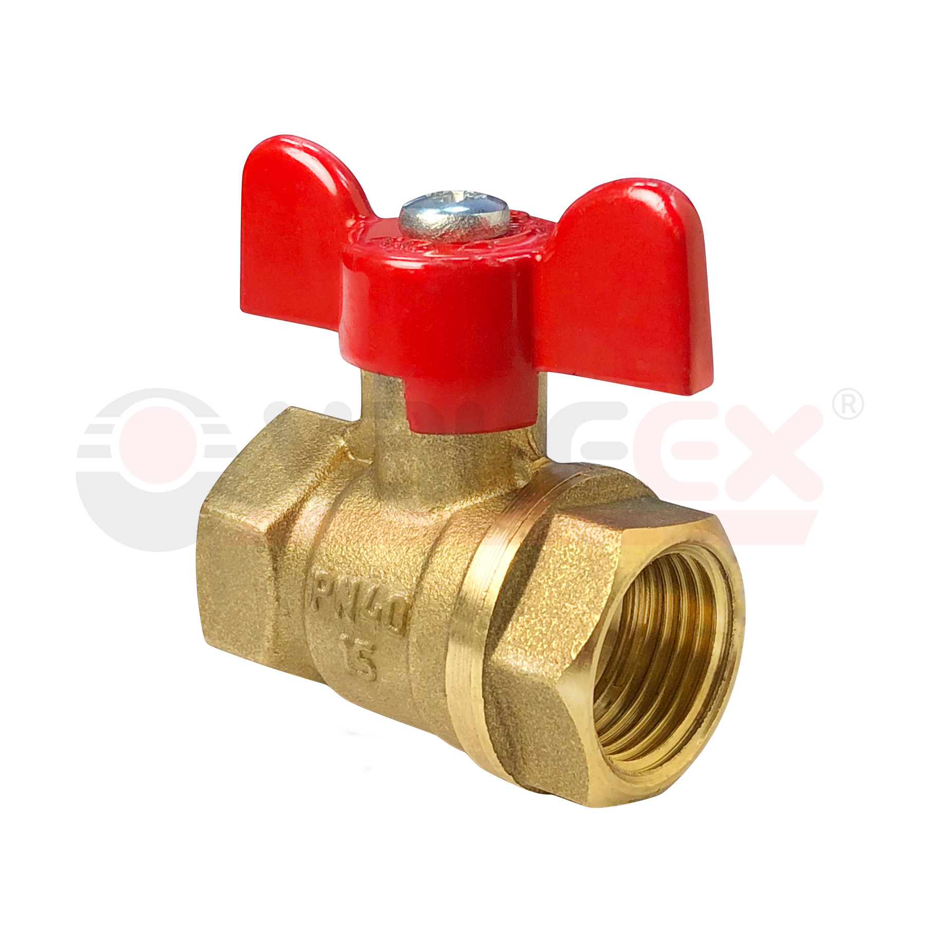 VF.217.LB1.034 Valfex Кран шаровой, ручка-бабочка (внутр.-внутр.)  3/4" 